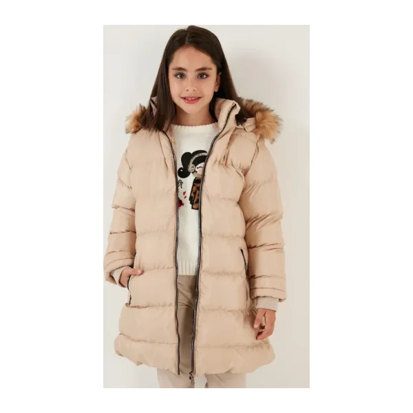 Lela 5761910 İçi Astarlı Kapüşonlu Kız Çocuk Şişme Mont