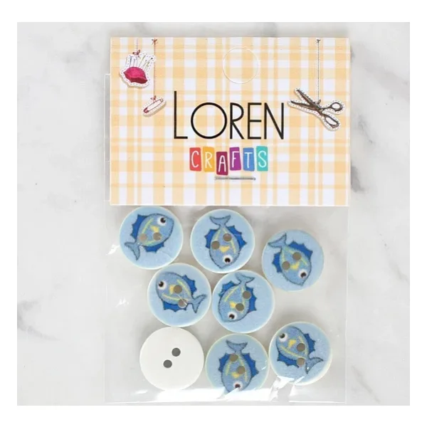 Loren Crafts 8'Li Balık Düğme - 1160