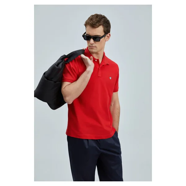 Lufian Laon Smart Regular Fit Kırmızı Kısa Kollu Polo Yaka Erkek Tişört