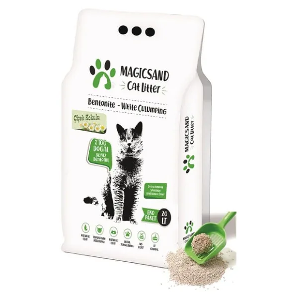 Magicsand Çiçek Kokulu 20 lt İnce Taneli Bentonit Kedi Kumu Kedi Kumu