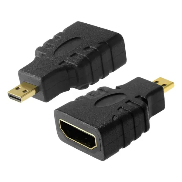 Micro Mikro HDMI To HDMI Çevirici Aparat - HDMI Dişi Micro HDMI Erkek Adaptör - Siyah