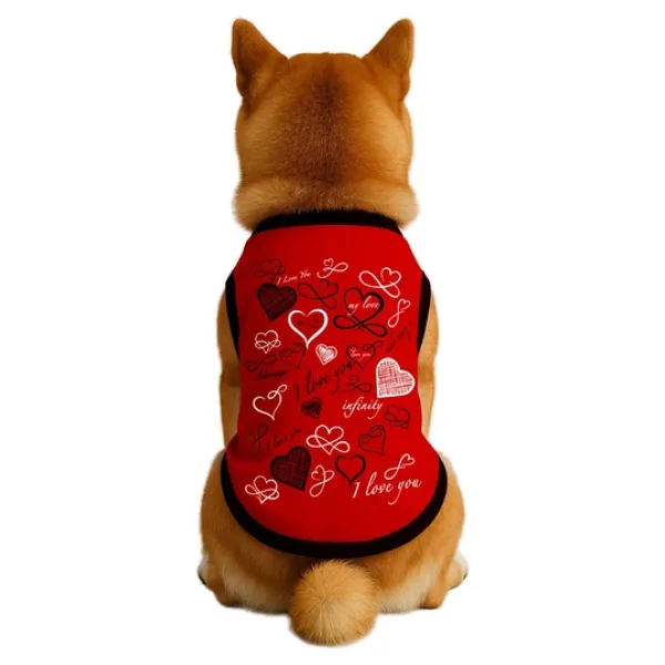 monopetz Yeni Sezon Köpek Ve Kedi Kıyafeti Kırmızı Kalpli XL