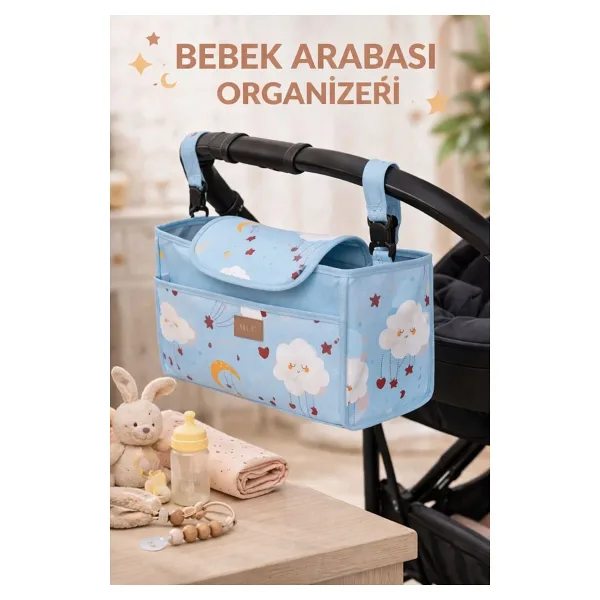 MorBebe Premium Bebek Arabası Organizer Çanta I Çok Bölmeli, Biberon Gözlü Stroller Organizer