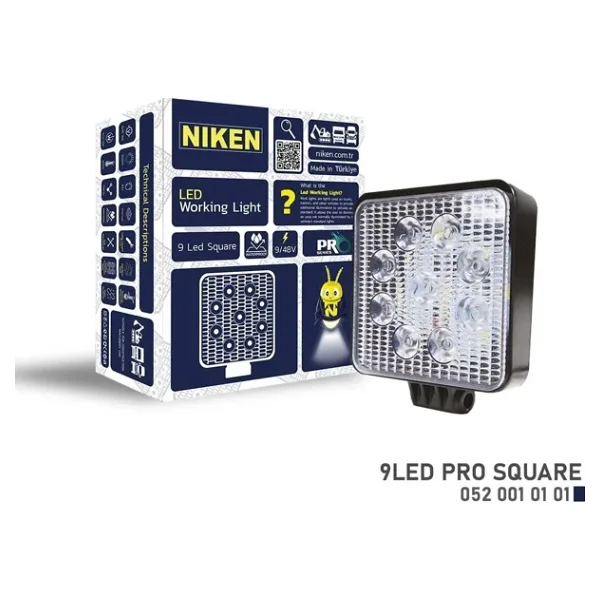 Niken Çalışma Lambası Pro 9 Ledli Kare 22-27 W