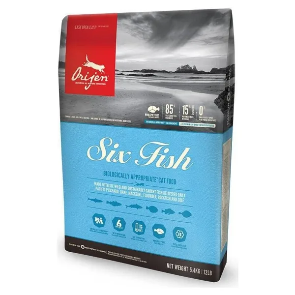 Orijen Six Fish Tahılsız Balıklı 1.8 kg Yetişkin Kedi Maması