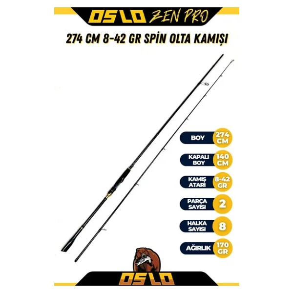 Oslo Zen Pro 274Cm 8-42Gr Spin Olta Kamışı