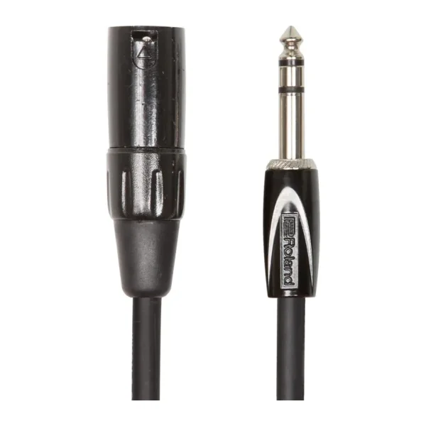 Roland Black serisi simetrik bağlantı kablosu - 6,3 mm -TRS jak (erkek) XLR (erkek), uzunluk: 1,5 m - RCC-5-TRXM