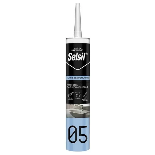 Selsil 05 280 ml Beyaz Mutfak ve Banyo Silikonu