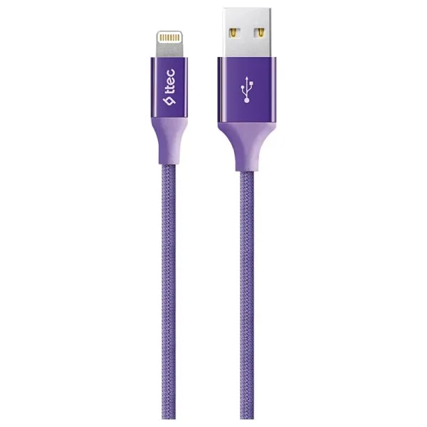 Ttec AlumiCable 2DK16MR Mor 1.2 m USB to Lightning Şarj Kablosu