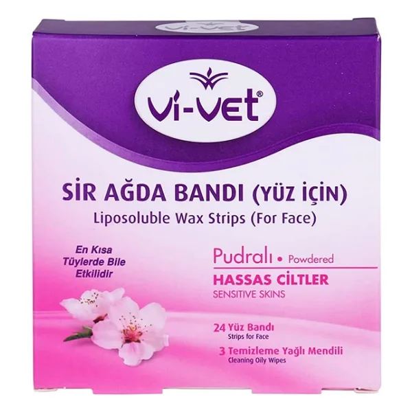 Vi-Vet Pudralı Hassas Ciltler için Yüze Özel 24'lü Sir Ağda Bandı