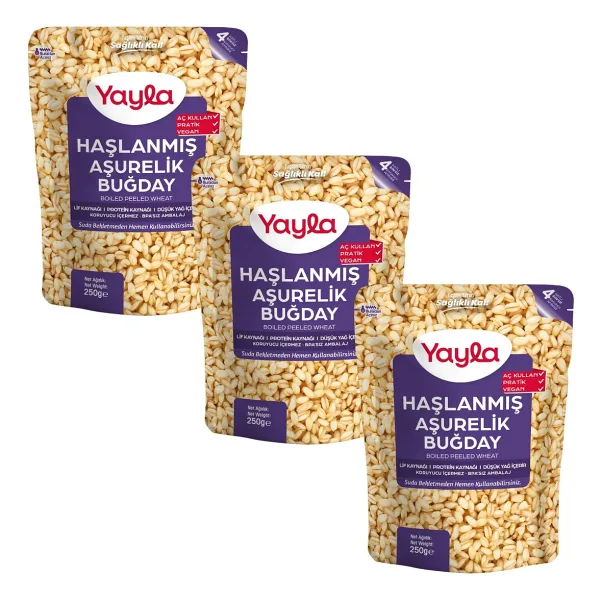 Yayla Haşlanmış Aşurelik Buğday 250 gr x 3 Adet