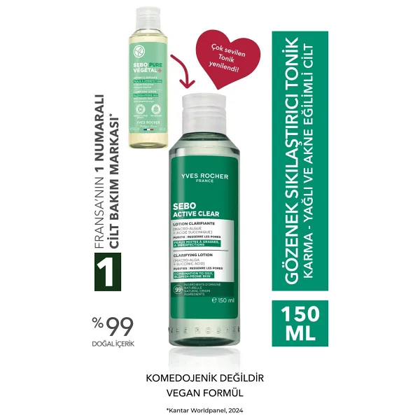 Yves Rocher Sebo Active Clear Arındırıcı Gözenek Sıkılaştırıcı 150 ml Tonik