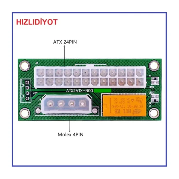 Add2Psu Atx - Sata Molex 24 Pin Güç Kaynağı Bağlantı Adaptörü