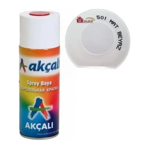 Akçalı 501 400 ml Mat Beyaz Sprey Boya