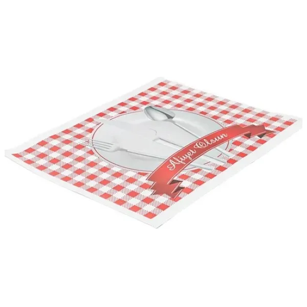 Amerikan Servis Kağıdı Afiyet Olsun Baskılı Beyaz Masa Örtüsü - 29 X 41 Cm. - 500 Adetlik Paket