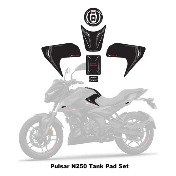 Bajaj Pulsar N250 2023 Model Tank Pad Set Beyaz Edition Special Series Redline Grafik