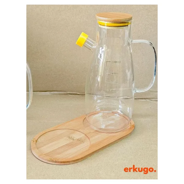 Bambu 2 Bölmeli Yağdanlık Altlığı, Yağdanlık Standı, Sosluk Standı