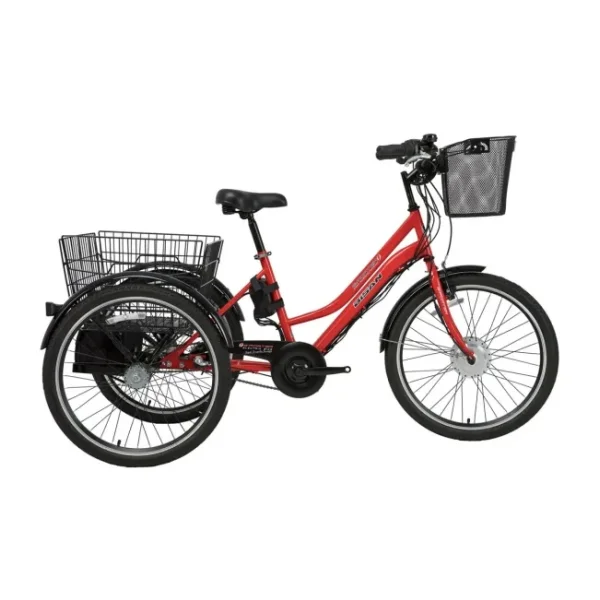 Bisan E-Porter 250 W Kırmızı 3 Tekerlekli Elektrikli Bisiklet