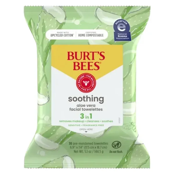 Burt's Bees Soothing Aloe Vera Hassas 30'lu Makyaj Temizleme Mendili