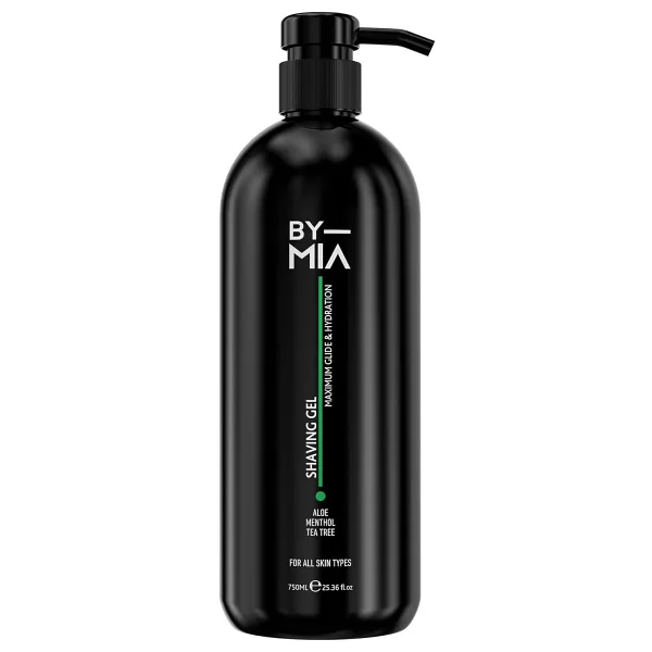 BY MIA Traş Jeli 750ml Aloe, Mentol ve Çay Ağacı Yağı ile Zenginleştirilmiş Hassas Tıraş İçin Maksimum Kayganlaştırır ve Nemlendirir