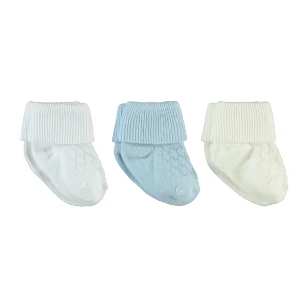 Civil Baby Erkek Bebek 3'lü Çorap Set 0-6 Ay Mavi