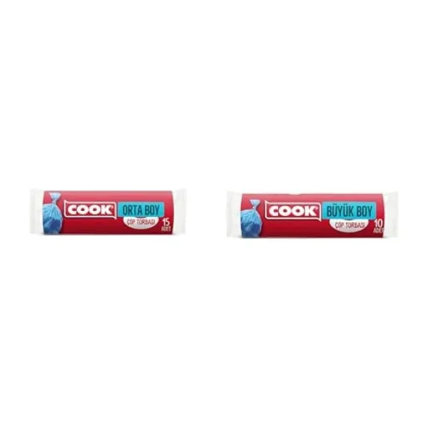 Cook Seti Çöp Torbası Orta Boy 55 x 60 cm x2 + Çöp Torbası Büyük Boy 130 x 80 cm x2