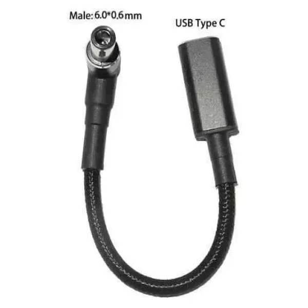 Dişi Type C - Erkek 6.0x0.6mm Jack Dönüştürücü Kablo Tip-C to 6006