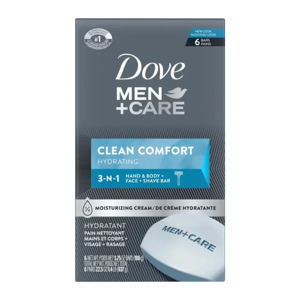 Dove Men Clean Comfort Yüz ve Vücut Sabunu 6 x 106 G
