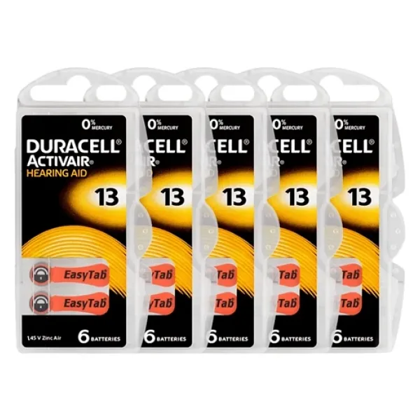 Duracell Activair 13 Numara 6'lı 5 Paket İşitme Cihazı Pili