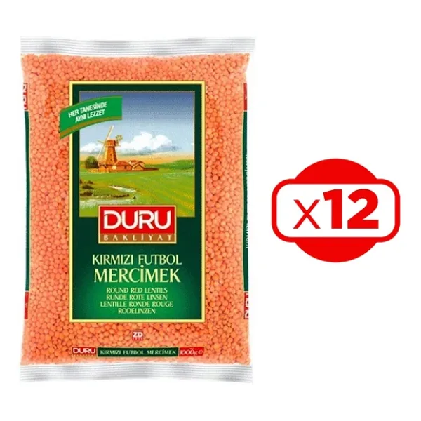 Duru Kırmızı Futbol Mercimek 1 kg 12'li