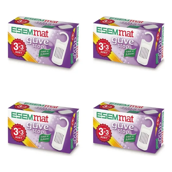 Esemmat Güve Stop 3 Askı 3 Çekmece 4'lü Set