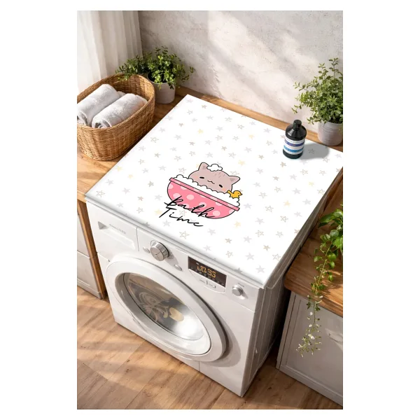 Getcarpet Çamaşır Makinesi ve Kurutma Makinesi Örtüsü Kaymaz Yıkanabilir Makine Üstü Koruma Pedi Dekoratif Mat