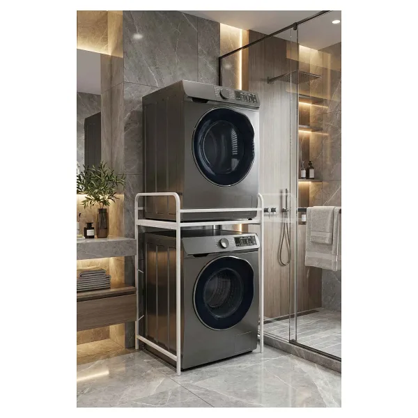 GOLDFALEZ Çamaşır Makinesi Dolabı Raf Metal Düzenleyici Organizer 2 Katlı Banyo Rafı Çok Amaçlı Dolap 261