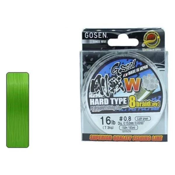 Gosen W8 Hard Type Pe 8 Örgü Spin İp Misina 150Mt Açık Yeşil