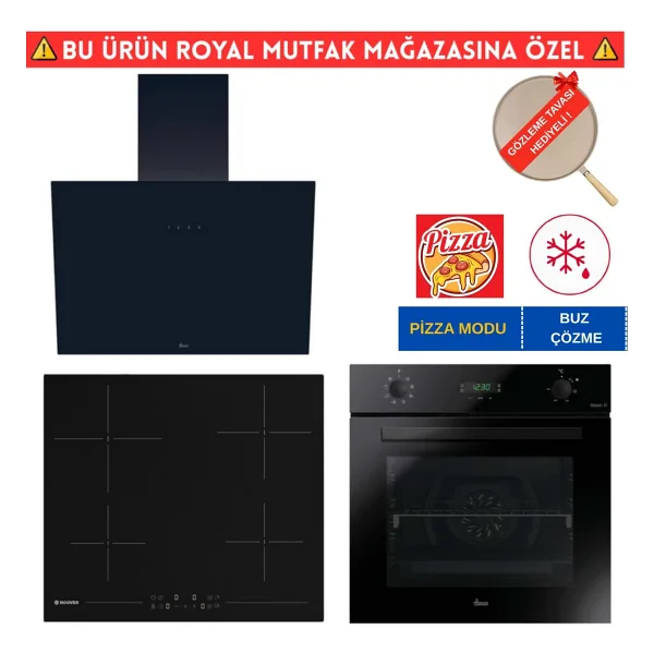 Hoover Ramela Elektrikli Vitroseramik Siyah Ankastre Set (HO3158B+ HH64CCB + HDG6C1GBTK)