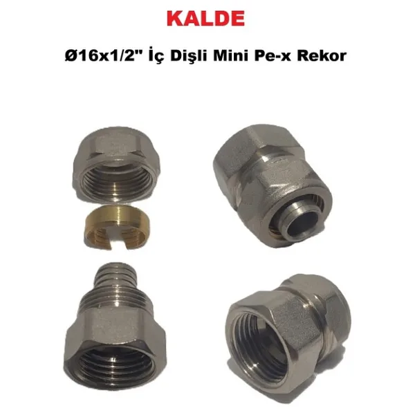 Kalde Ø16X1/2" Iç Dişli Mini Pex Rekor - Mobil Sistem Boru Bağlantı Rekoru