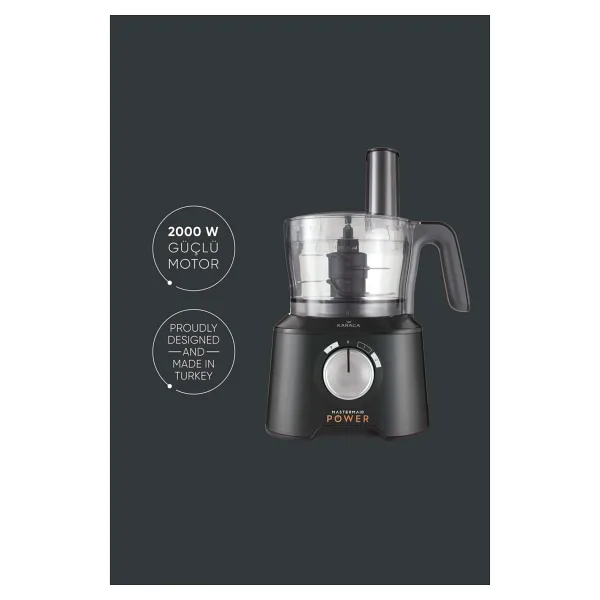 Karaca Mastermaid Power Multifunctional 10in1 Shiny Black 2000 W Gıda Hazırlama Seti