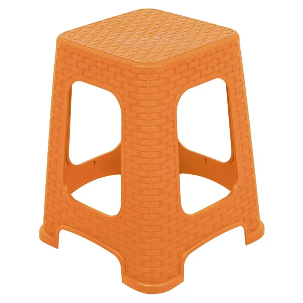 Mandella Sağlam Plastik Karizma Rattan Tabure (6 Adet) Tik