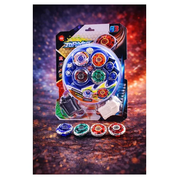 Metal Fusion Tornado Clash 5D Arenalı 4'Lü Beyblade Oyuncak Seti Çift Fırlatıcılı Set