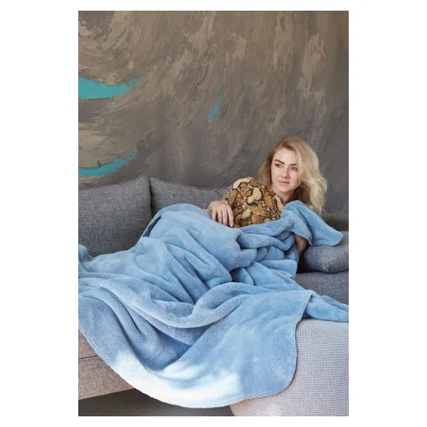 Mislina Home Deluxe Wellsoft Tv Battaniyesi - 4 Mevsim Peluş Polar Battaniye Mor 100x150 Cm
