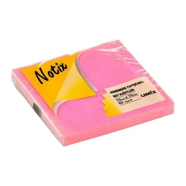 Notix Yapışkanlı Not Kağıdı Neon Pembe 75 Mm X 75 Mm 80 Yaprak