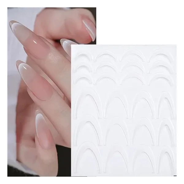 Ombre Efekt French Tırnak Sticker Beyaz Nail Art Sd-1953