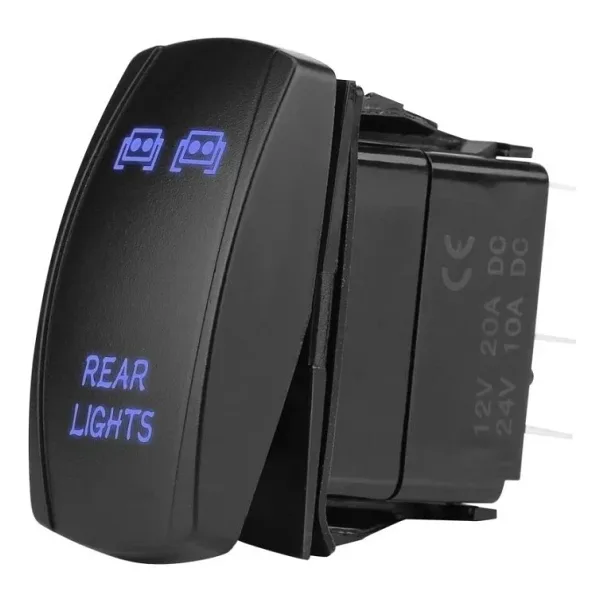 ON-OFF Mavi Işıklı Anahtar 5-Pin 12V-24V - Rear Lights