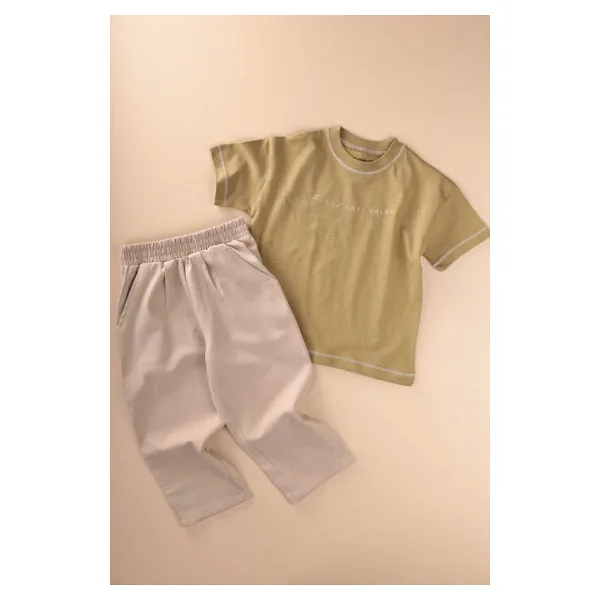 Pantolonlu T-Shirt Takım 2-10 Yaş Olive