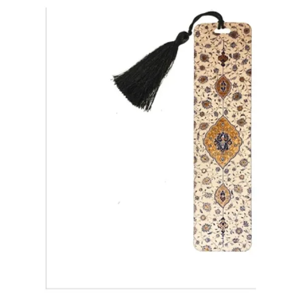 Rumi Desen Baskılı, Püsküllü Kitap Ayracı (hediyelik Bookmark,ayraç-126)
