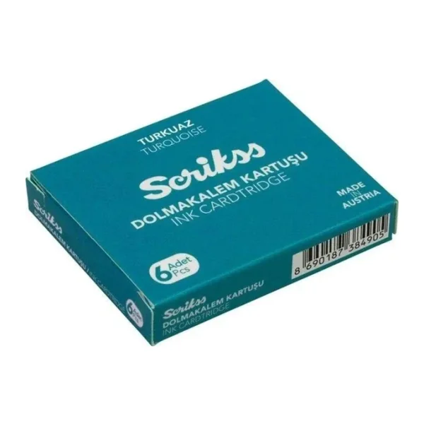 Scrikss 6'lı Paket Turkuaz Dolma Kalem Kartuşu