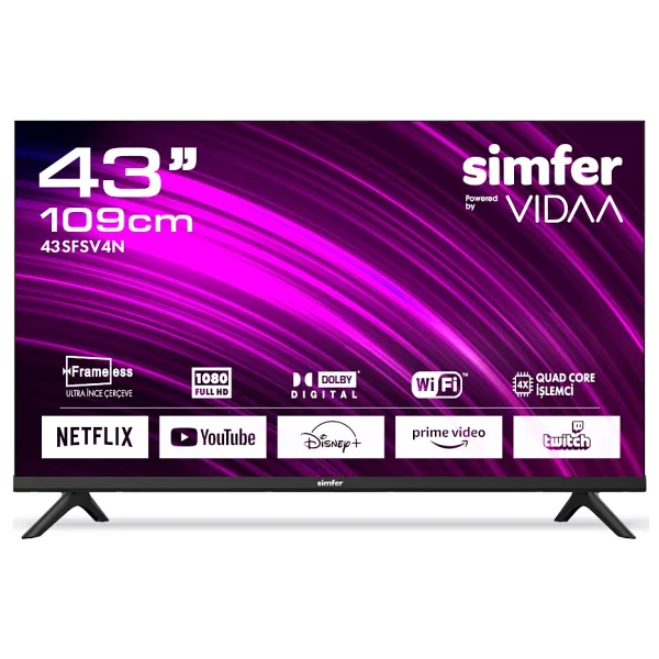 Simfer 43SFSV4N Full HD 43" 109 Ekran Uydu Alıcılı Smart LED TV