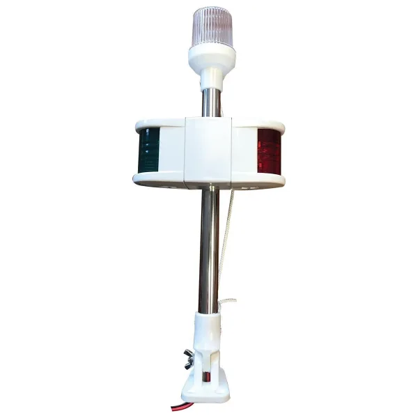 Tekne Için Işıklı Kombine Bayrak Direği 40 Cm Ampül 12V Led