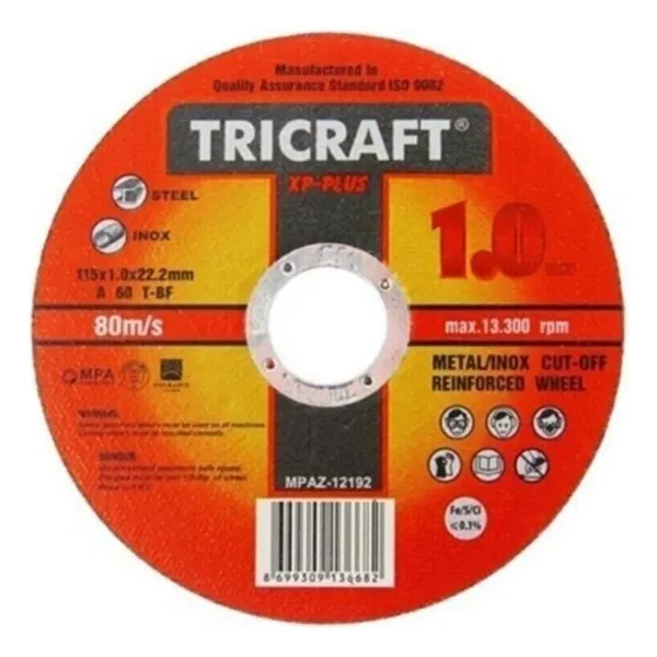 Tricraft 1 Adet 115x1.0x22.2 Mm Metal Inox Kesme Taşı