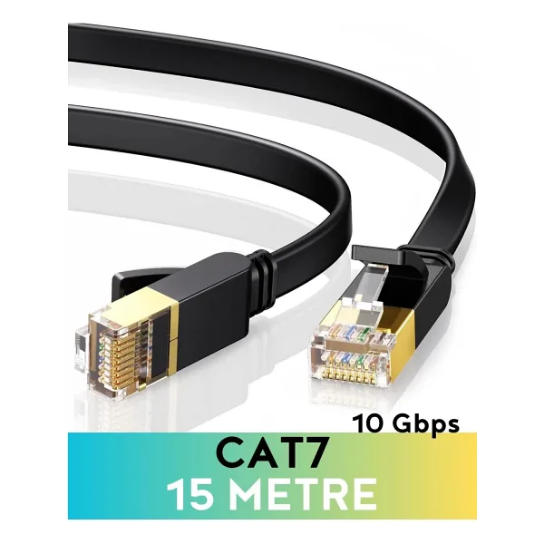Vetech CAT7 15 Metre Ethernet Kablosu 10Gbps Premium İnternet Lan Kablo 15mt